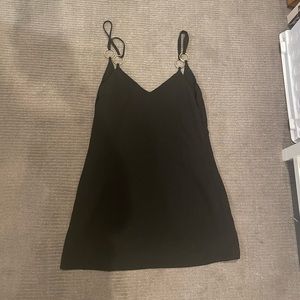 Superdown Black mini dress with silver ring strap